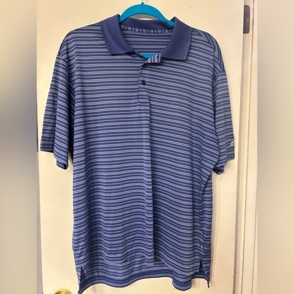 XLarge Adidas Purple Blue Polo Golf Shirt - Activewear &‎ Business Casual - Picture 6 of 8